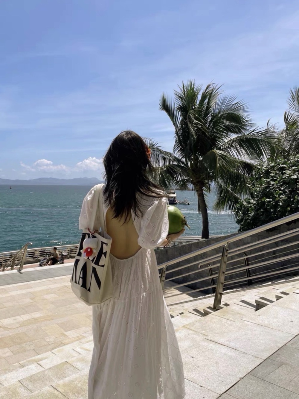 Zara White Backless Eyelet Maxi Dress